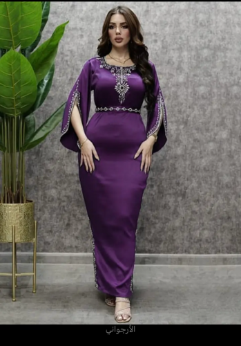 فستان الحفلات المسائية المرصع بالكرستال للنساء