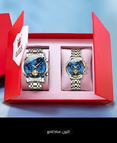 طقم ساعة كوارتز من OLEVS الفولاذ المقاوم للصدأ للأ...