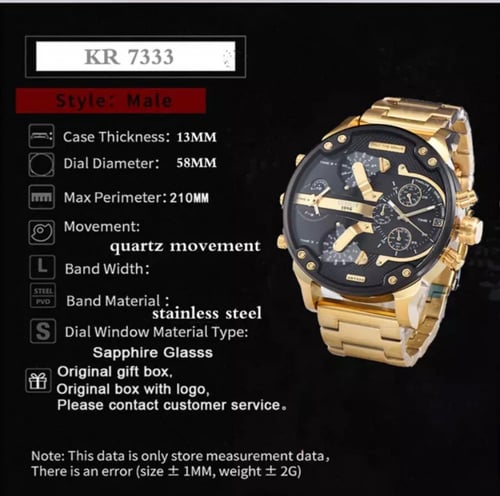 ساعة كرونو مينا كبيرة كوارتز ساعة رجالية عصرية ساع...