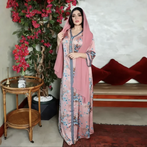 فستان الأزهار جلابية+طرحة
