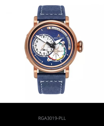 الساعات العسكرية الطيار جلد طبيعي RGA3019 ريف النم...