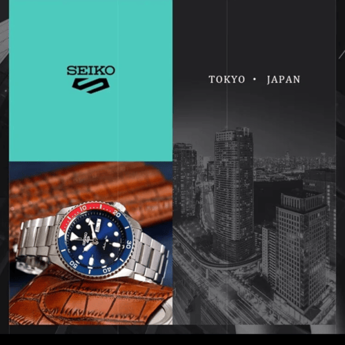 ساعة سيكو أنالوج للرجال مع حزام من الفولاذ المقاوم...