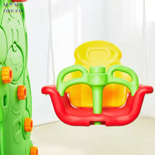 مرجيحة مع زحليقة وشبك كرة سلة 3 في 1 للأطفال .