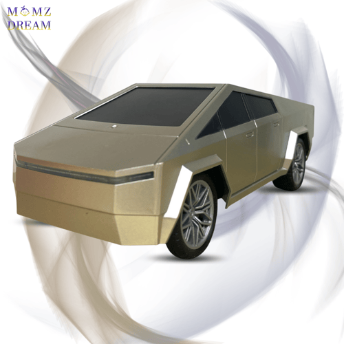 سيارة تسلا ، مع جهاز تحكم عن بعد للأطفال.