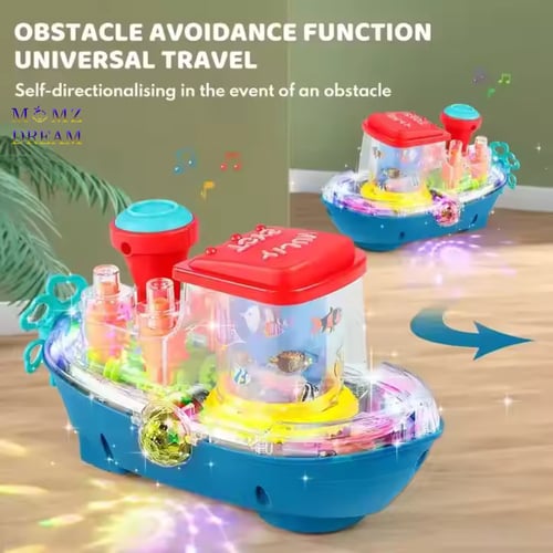 لعبة سفينة شفاف مع أصوات وإضاءة ليد و حركة دوران 3...