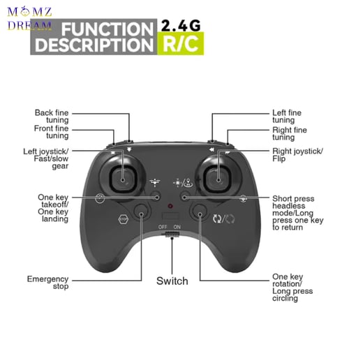 طائرة درون حربي وسط مع جهاز تحكم عن بُعد .