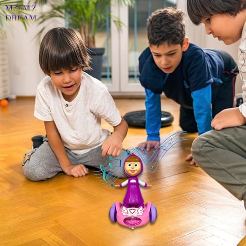 لعبة ماشا مع أصوات وإضاءة ليد و حركة دوران 360 درج...