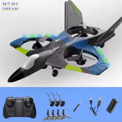 طائرة درون حربي كبير مع جهاز تحكم عن بُعد .