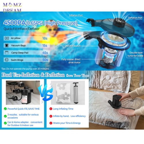 مضخة هواء كهربائية سريعة النفخ، مضخات نفخ/ تفريغ .