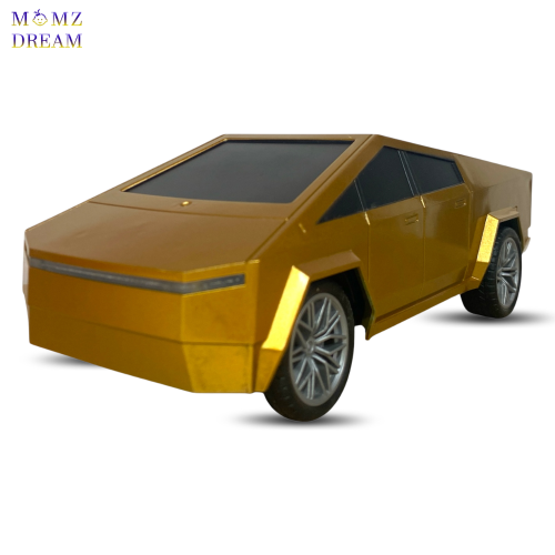 سيارة تسلا ، مع جهاز تحكم عن بعد للأطفال.