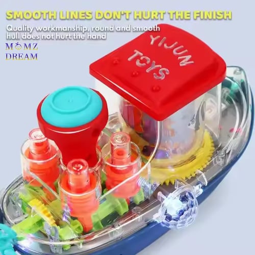 لعبة سفينة شفاف مع أصوات وإضاءة ليد و حركة دوران 3...