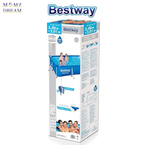 حوض سباحة للأطفال والكبار بإطار معدن مستطيل بدون ف...