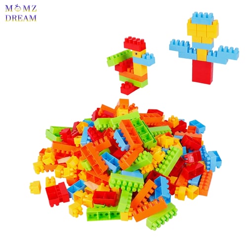 شنطة مكعبات بناء تحتوي على 86 قطعة بحجم وسط .