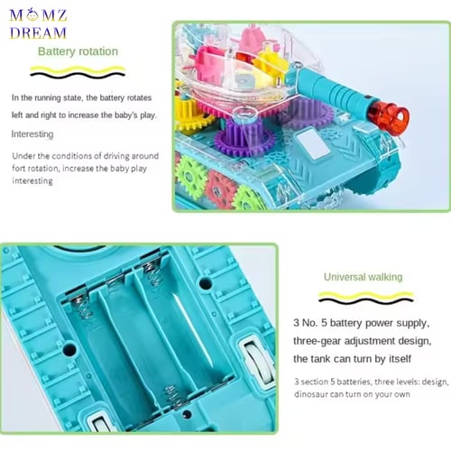 لعبة دبابة شفافة مع أصوات وإضاءة ليد و حركة دوران...