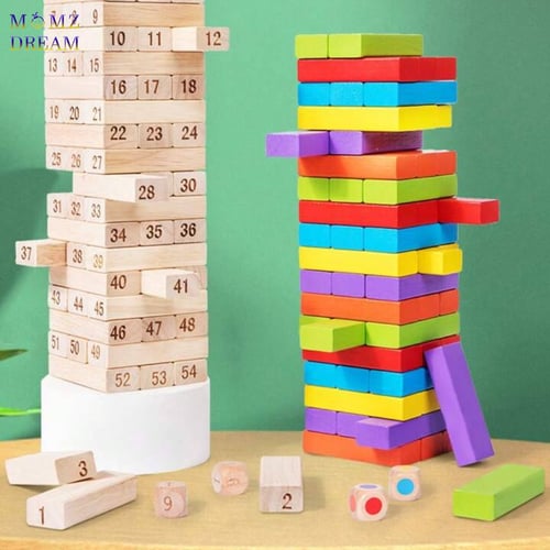 لعبة جينجا الخشبية 54 قطعة .