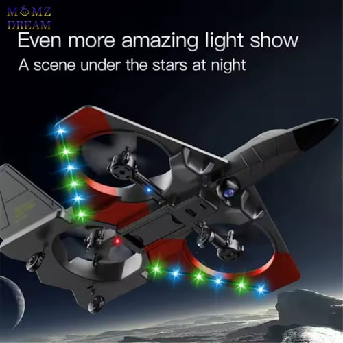 طائرة درون حربي كبير مع جهاز تحكم عن بُعد .