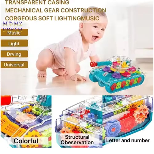 لعبة دبابة شفافة مع أصوات وإضاءة ليد و حركة دوران...