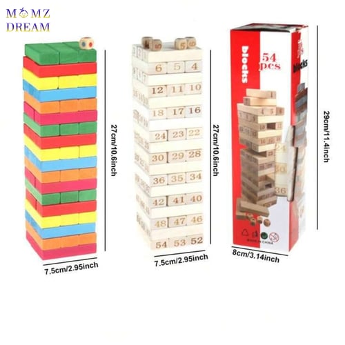 لعبة جينجا الخشبية 54 قطعة .