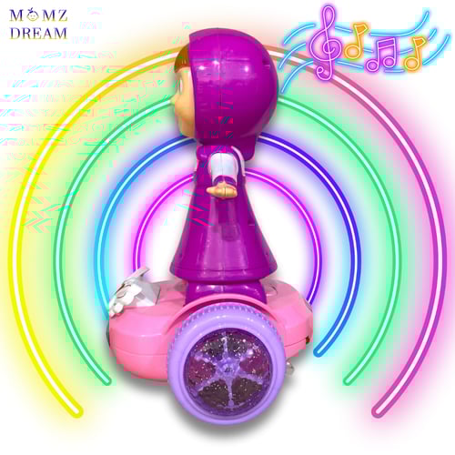 لعبة ماشا مع أصوات وإضاءة ليد و حركة دوران 360 درج...