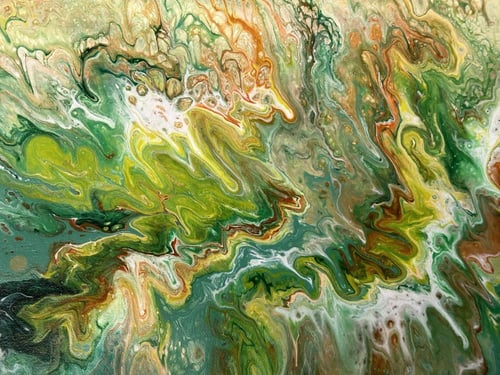 التدفق الأخضر - لوحة بفن السكب