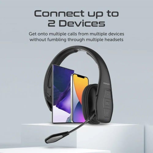 سماعة رأس لاسلكية احترافية أحادية اللون توضع على ا...