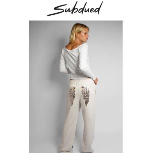 Wide-leg pants with sequined wings