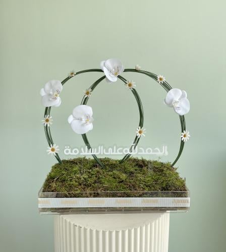 بوكس اكريليك ورد صناعي وطبيعي -يوجد عبارات متنوعة