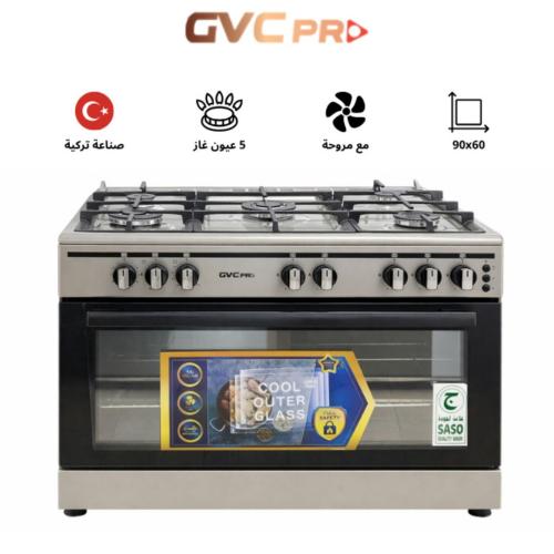 فرن غاز جي في سي برو 5 عيون 90*60 تركي منصب خفيف م...
