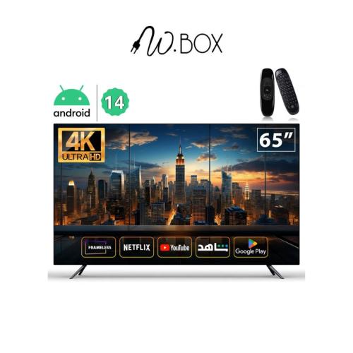 شاشة دبليو بوكس 65 بوصة اندرويد 14 رسيفر داخلي 4K-...