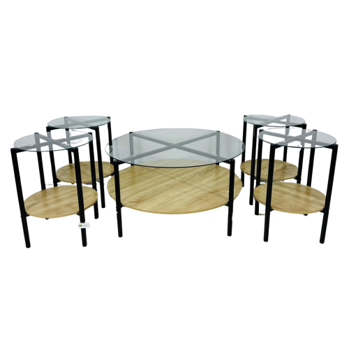 طقم طاولات شاي خشب 5 قطع SFC11072