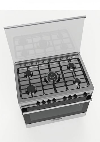 فرن مطبخ جليم غاز 60*90 أمان تام 5 شعلات ـ أستيل