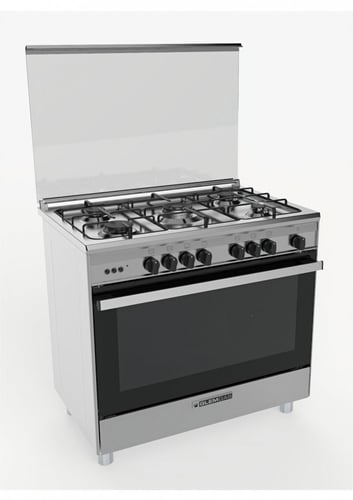 فرن مطبخ جليم غاز 60*90 أمان تام 5 شعلات ـ أستيل