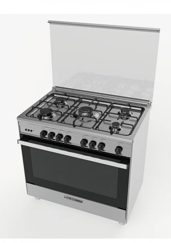 فرن مطبخ جليم غاز 60*90 أمان تام 5 شعلات ـ أستيل