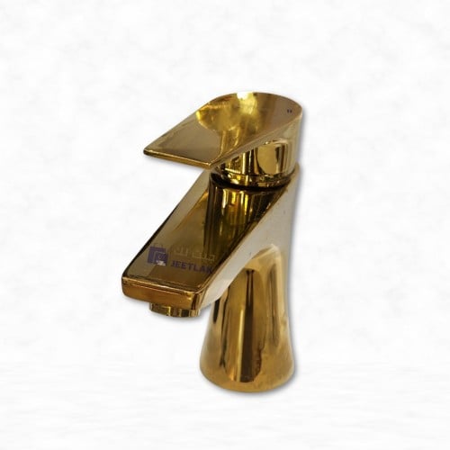 خلاط ديكور مغسلة ذهبي مع الهراب