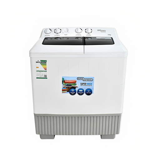 غسالة حوضين 18 كيلو سوبر جنرال – أبيض