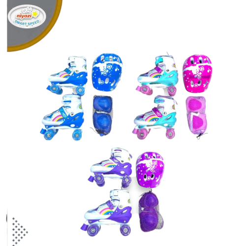 سكيت 4 كفرات للمبدئين مقاس كبير مع ادوات السلامه