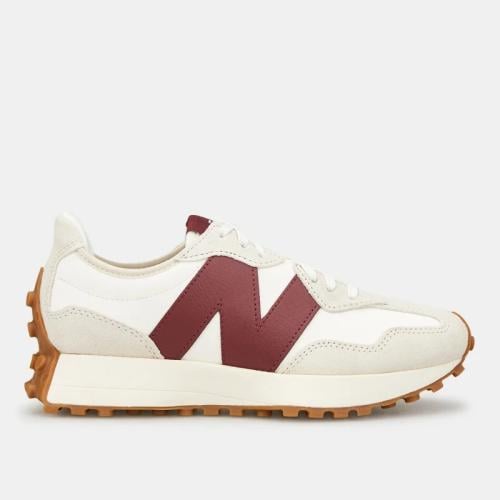 سنيكرز نيو بالانس 327 نسائي ابيض بيج عنابي شعار N...