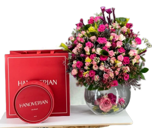 فازة بيبي روز ملونة| شوكلاتة هانوفيرين