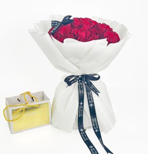 تغليف ابيض 50 جوري احمر - شوكلاته بستاني