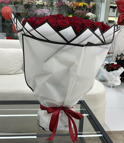 باقة ورد جوري احمر | 100 ورده