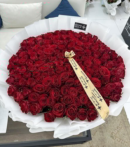 باقة ورد جوري احمر | 150 ورده