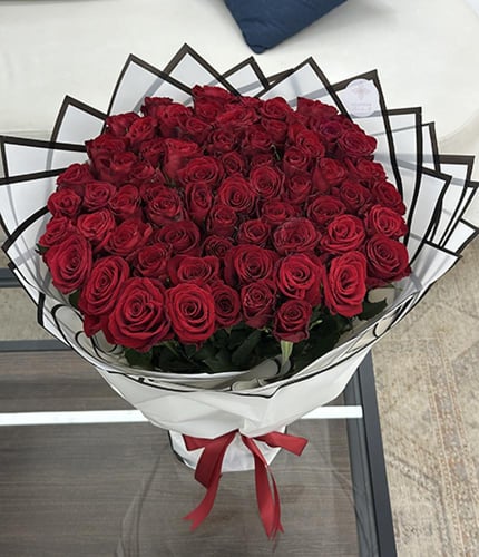 باقة ورد جوري احمر | 100 ورده