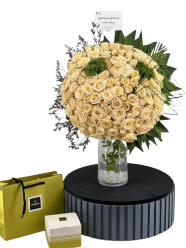 فازة ورد جوري أبيض| شوكلاتة باتشي