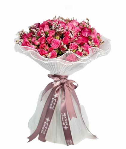 باقة نسيم الفوشيا | تغليف قماش