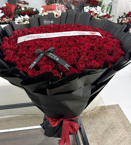باقة ورد جوري احمر | 200 ورده