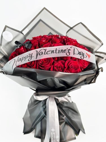 تغليف اسود | 40 جوري أحمر