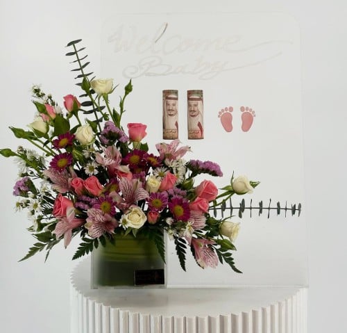 الوردي لحفل استقبال المولودة | ازهار