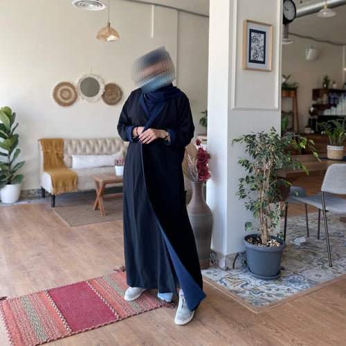 عباية دبل فيس (آسود - كحلي)