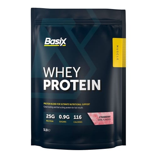 Basix - Muscle Whey Protein - Strawberry Swirl - 5...