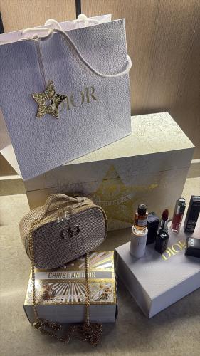 Dior makeup and bag